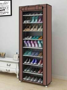 Mueble zapatero anti polvo, Organizador con cubierta y espacio, 9 baldas - Multicolor - Ver 3