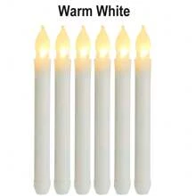 可重复使用蜡烛灯 LED 无焰蜡烛灯 电子蜡烛灯 适用于婚礼圣诞节周年纪念窗台家居派对装饰烛台灯 - 彩色 - 查看 2
