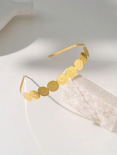1pc Turkish Coin Hair Clip Arab Luxury Gold Plated Bridal Headpiece Wedding Hair Accessory,Gold Head Piece,Hairband,Hair Hoop Headbands Head Accessories