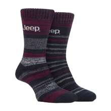 Jeep Men's 2 Pack Tech Thermal Boot Socks | Chunky Winter Performance Socks (Navy / Blue) - Fast Shipping And Quick Delivery - Navy Blue - View 1