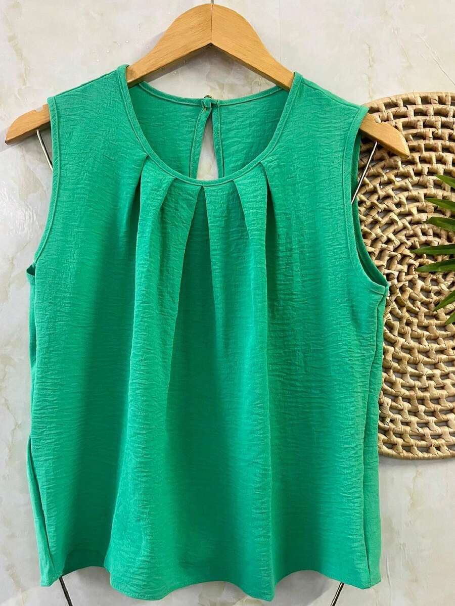 Women's Blouse Dune Regatta Top With Button - Cadet Blue - View 1