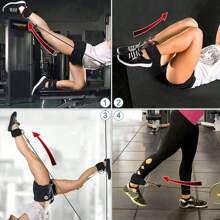 Faixas Elásticas Ajustáveis, Com Argolas em Forma de D Duplas, Tira de Treinamento de Força de Perna de Academia, Acessório de Exercícios de Tornozelo Envolto, Equipamento de Fitness, Acessórios de Academia