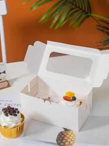 5pcs/10pcs Paperboard Cupcake/Pastry Boxes, Suitable For Baked Goods, Festivals, Parties