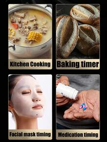 1pc, Stainless Steel Timer Kitchen Countdown Timer With Magnet Baking Alarm Clock Mechanical Time Management Reminder - Multicolor - View 5