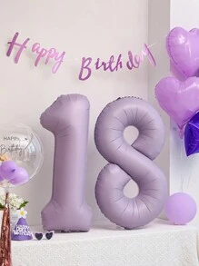 Globo de lámina grande extra de 40 pulgadas con número púrpura de crema de taro para decoración de fiesta de cumpleaños o aniversario