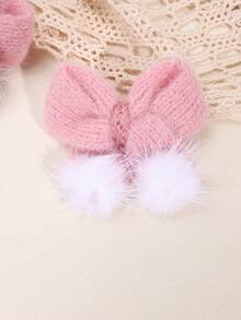 2 件装粉色羊毛发夹，适合幼儿女孩，甜美迷你发夹，鳄鱼夹，儿童青少年发饰，适合日常生活，儿童礼物 - 粉色 - 查看 8