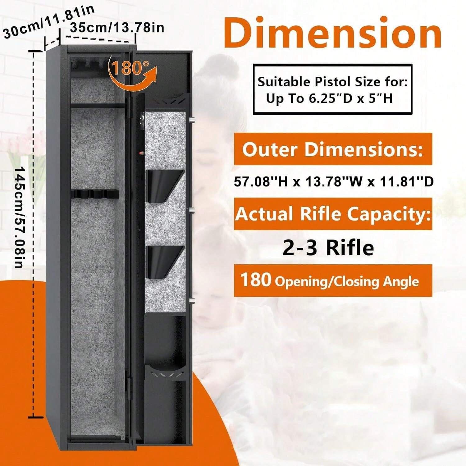 Etf Rilfle Quick Access Gun Rilfle Safe For 2-3 Rifles With Removable Racks ...