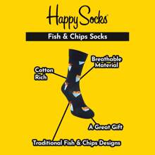 Happy Socks Mens & Ladies Fish & Chips Patterned Socks (Denim) - Fast Shipping And Quick Delivery - Blue - View 4