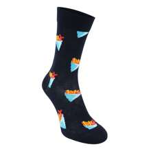 Happy Socks Mens & Ladies Fish & Chips Patterned Socks (Denim) - Fast Shipping And Quick Delivery - Blue - View 2