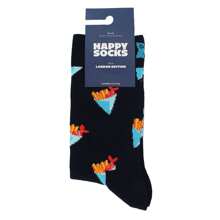 Happy Socks Mens & Ladies Fish & Chips Patterned Socks (Denim) - Fast Shipping And Quick Delivery - Blue - View 5