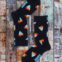 Happy Socks Mens & Ladies Fish & Chips Patterned Socks (Denim) - Fast Shipping And Quick Delivery - Blue - View 6