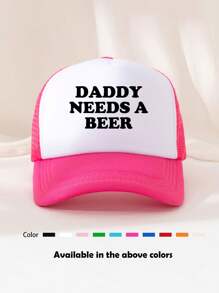 1pc Unisex Funny Printed Foam Mesh Trucker Cap, Suitable For Everyday Wear, Outdoor Travel, Hiking, Beach Vacation