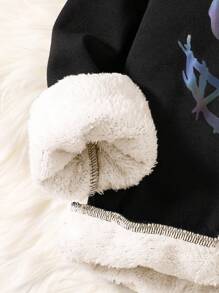 Bộ áo thun ấm áp và quần thể thao in hình trừu tượng Tween Boys - màu đen - Xem 5