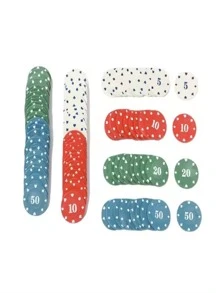 Juego De 100 fichas Boton Dealer Juego de Meza - Negro - Ver 2