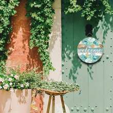 1 件创意木制圆形门挂，春季无面娃娃侏儒薰衣草吊坠，水牛格子木质字母门牌挂饰，春季派对主题装饰，室内墙壁挂饰，门上季节性挂饰，家居装饰，庭院装饰，农舍装饰，花园客厅餐厅装饰。 - 彩色 - 查看 5