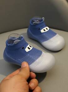 Scarpine neonato blu Scarpe per bambini raffiguranti animali carini Calzini a forma di scarpe per neonati Calzature morbide prima infanzia Sneaker da passeggio per neonati traspiranti in rete Anti-scivolo per uso esterno per bambine