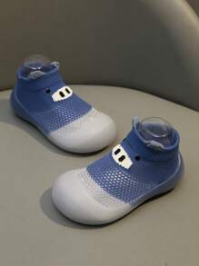 Scarpine neonato blu Scarpe per bambini raffiguranti animali carini Calzini a forma di scarpe per neonati Calzature morbide prima infanzia Sneaker da passeggio per neonati traspiranti in rete Anti-scivolo per uso esterno per bambine