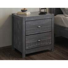 Solid Wood Night Stand, Bedside Table, End Table, Desk With Drawers For Living Room, Bedroom (Grey)