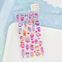 Colorful Holographic Crystal Popsicle, Candy, Ice Cream Sticker 3D Epoxy Decal Glitter Cute Girl Unicorn Candy Scrapbooking Sticker Back To School
