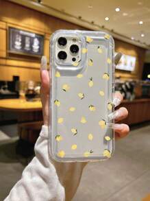 Transparent Phone Case With Yellow Lemon Design, Shock-Proof And Scratch-Resistant Protective Cover Suitable For IPhone 11 12 13 14 15 Pro Max Plus XR, High Quality Durable Fruit Cartoon Phone Case, Best Gift For Boys, Girls And Friends