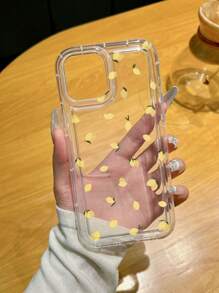 Transparent Phone Case With Yellow Lemon Design, Shock-Proof And Scratch-Resistant Protective Cover Suitable For IPhone 11 12 13 14 15 Pro Max Plus XR, High Quality Durable Fruit Cartoon Phone Case, Best Gift For Boys, Girls And Friends