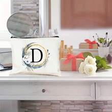 Nécessaire Personalizado com Coroa de Flores Boêmia e Monograma, Bolsa de Presente Personalizada, Necessaire de Cosméticos Fofo, Adequado para Casamento, Aniversário, Festival, Presente Ideal para Mulheres, Mães, Professoras, Amigas, Damas de Honra, Necessaire Escolar, Suprimentos Escolares, Organizador de Cosméticos, Itens de Quarto, Bolsas de Maquiagem, Organizador de Maquiagem, Armazenamento de Maquiagem, Nécessaire de Maquiagem
