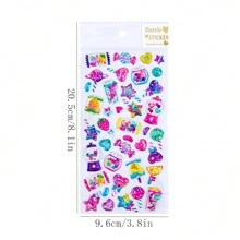 Colorful Holographic Crystal Popsicle, Candy, Ice Cream Sticker 3D Epoxy Decal Glitter Cute Girl Unicorn Candy Scrapbooking Sticker Back To School