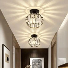 1pc Crystal Hallway Light, Minimalist Modern Porch Entrance Foyer Ceiling Lamp, Bulbs Not Included - Multicolor - View 8