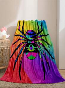 1 件渐变色蜘蛛绒毯 - 适合所有季节使用，适用于办公室、沙发、床、客厅、礼物、装饰 - 彩色 - 查看 5