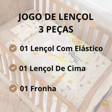 American National Standard Crib Sheet Set 3 Pieces Full Deluxe Girl Boy Premium Elastic Sheet Cotton Pillowcase - Màu Khaki - Xem 2