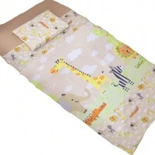 American National Standard Crib Sheet Set 3 Pieces Full Deluxe Girl Boy Premium Elastic Sheet Cotton Pillowcase - Màu Khaki - Xem 3