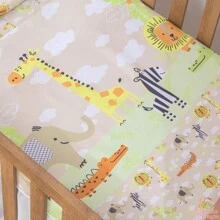 American National Standard Crib Sheet Set 3 Pieces Full Deluxe Girl Boy Premium Elastic Sheet Cotton Pillowcase - Màu Khaki - Xem 6