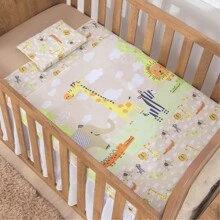 American National Standard Crib Sheet Set 3 Pieces Full Deluxe Girl Boy Premium Elastic Sheet Cotton Pillowcase - Màu Khaki - Xem 1