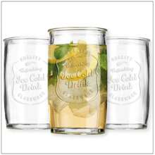 Juego de vasos grabados, 6 piezas (588ml) - Blanco - Ver 1