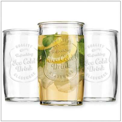 Juego de vasos grabados, 6 piezas (588ml)