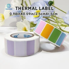 SINMARK 1 Roll Of 800pcs Blank Sticker Labels, Colorful Thermal Adhesive Paper, Editable & Printable, Multi-Purpose Label Suitable For Stores & Home - 2.5X1.5cm-type a - View 1