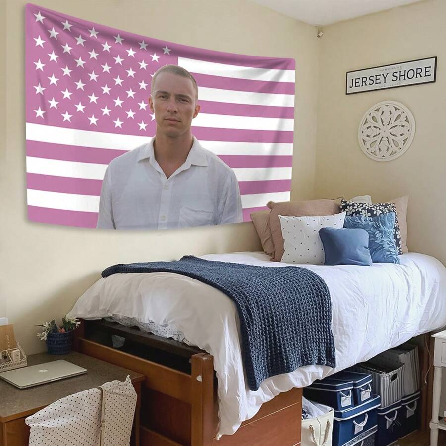 1pc Drew Pink America Flag Funny Meme Tapestry Poster Banner For Bar