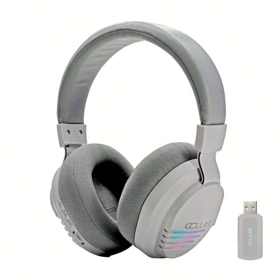 COLUSI Casque Bluetooth sans fil X09, supra-auriculaire, faible latence, longue durée de vie de la batterie, éclairage RVB, son Hi-Fi, confortable, compatible Type-C pour téléphones et ordinateurs, convient pour le jeu, la salle de sport, le bureau, cadeau de vacances