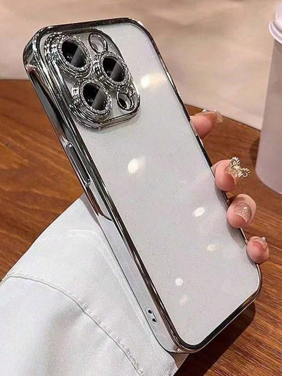 1 pieza Funda de teléfono con brillo electrolítico de cobertura completa compatible con iPhone 11, 15 Pro Max, 14 Pro Max, resistente al agua, a los golpes y a los arañazos