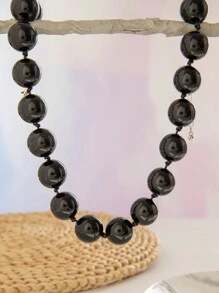 imoli 1件装时尚亚克力多巴胺彩色串珠几何圆形项链，女士派对礼物，情人节饰品（手链尺寸可定制，珠子数量不定） - 彩色 - 查看 8