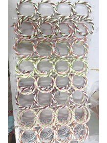 1pc 28-Ring Hanging Scarf Rack Circle Hanger Colorful Woven Foldable 16-Ring Silk Scarf & Belt Storage Rack/Random Color - Multicolor - View 9