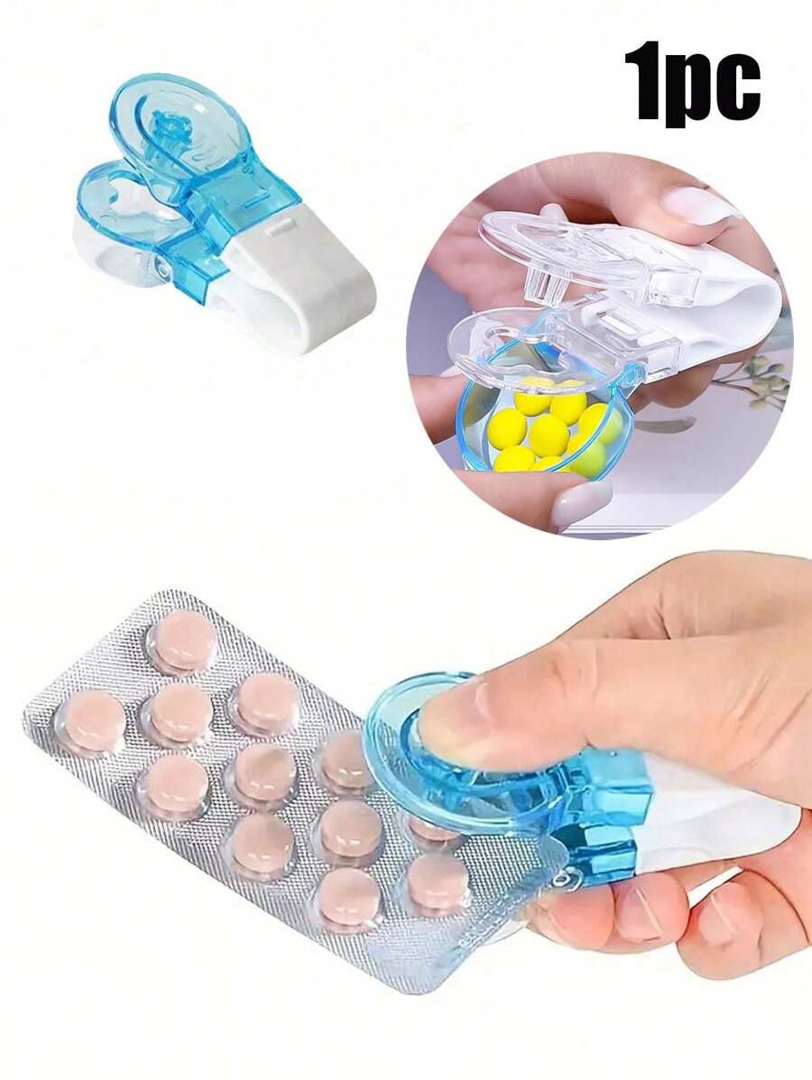 Portable Pill Taker, Portable Pill Taker Remover, Non-Contact Easy Pill Removal Tool, Pill Dispenser, Pocket Pill Box Dispenser, Travel Pill Holder Convenient Portable Pill Dispenser With Medicine Box - Multicolor - View 1