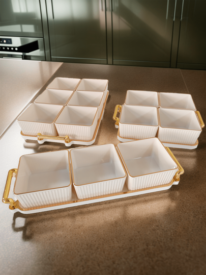 1 set con bandeja Juego de platos para aperitivos, decoración estilo europeo, regalo de cocina para Navidad