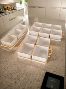 1 套带托盘小吃盘套装，欧式风格装饰，厨房，圣诞礼物 - 乳白色 - 查看 3