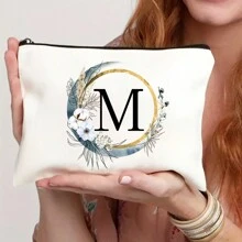 Nécessaire Personalizado com Coroa de Flores Boêmia e Monograma, Bolsa de Presente Personalizada, Necessaire de Cosméticos Fofo, Adequado para Casamento, Aniversário, Festival, Presente Ideal para Mulheres, Mães, Professoras, Amigas, Damas de Honra, Necessaire Escolar, Suprimentos Escolares, Organizador de Cosméticos, Itens de Quarto, Bolsas de Maquiagem, Organizador de Maquiagem, Armazenamento de Maquiagem, Nécessaire de Maquiagem