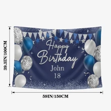 1pc Customized Happy Birthday Decoration Background, Glitter Birthday Background Sign, Happy Birthday Banner, Birthday Party Supplies Photo Backdrop, Multiple Sizes Available