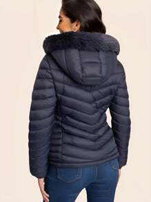 Women Winter Coats - Blue - View 2