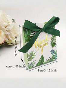 10pcs, Pink Green Thank You Paper Candy Box With Ribbon, Packaging Box, Wedding Decorations, Wedding, Gift Box, Wedding Stuff, Wedding Favors For Guest, Gift Boxes, Wedding Decorations For Reception - Multicolor - View 4