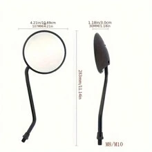 1 Pair Motorcycle Rearview Mirror Iron Pole Round Mirror Convex Blind Spot Mirror M8 M10 - one-size - View 5