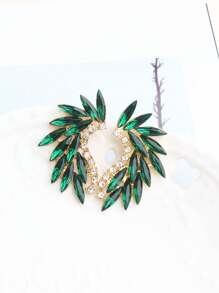 Rhinestone Decor Stud Earrings - Green - View 8